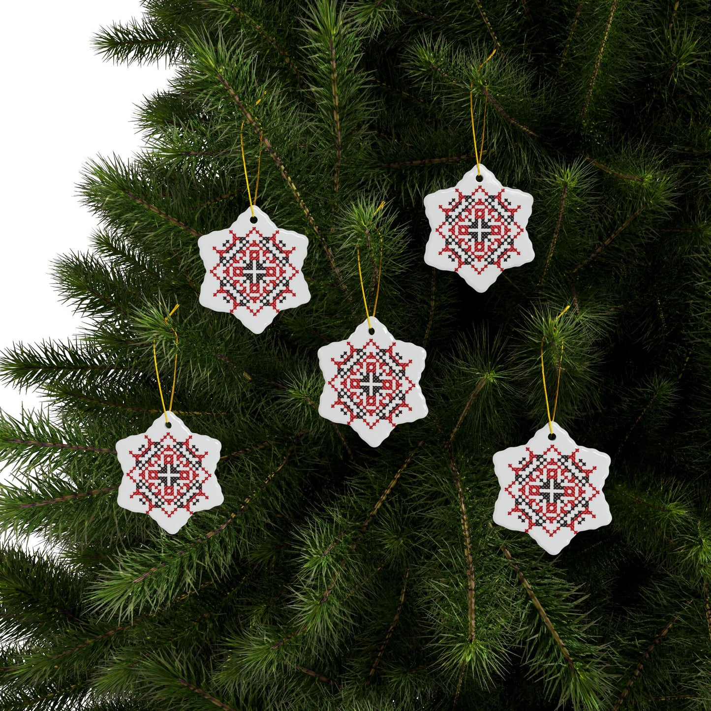 Palestinian Christmas Tree Ceramic Ornaments (1pc, 3pcs, 5pcs) Christmas