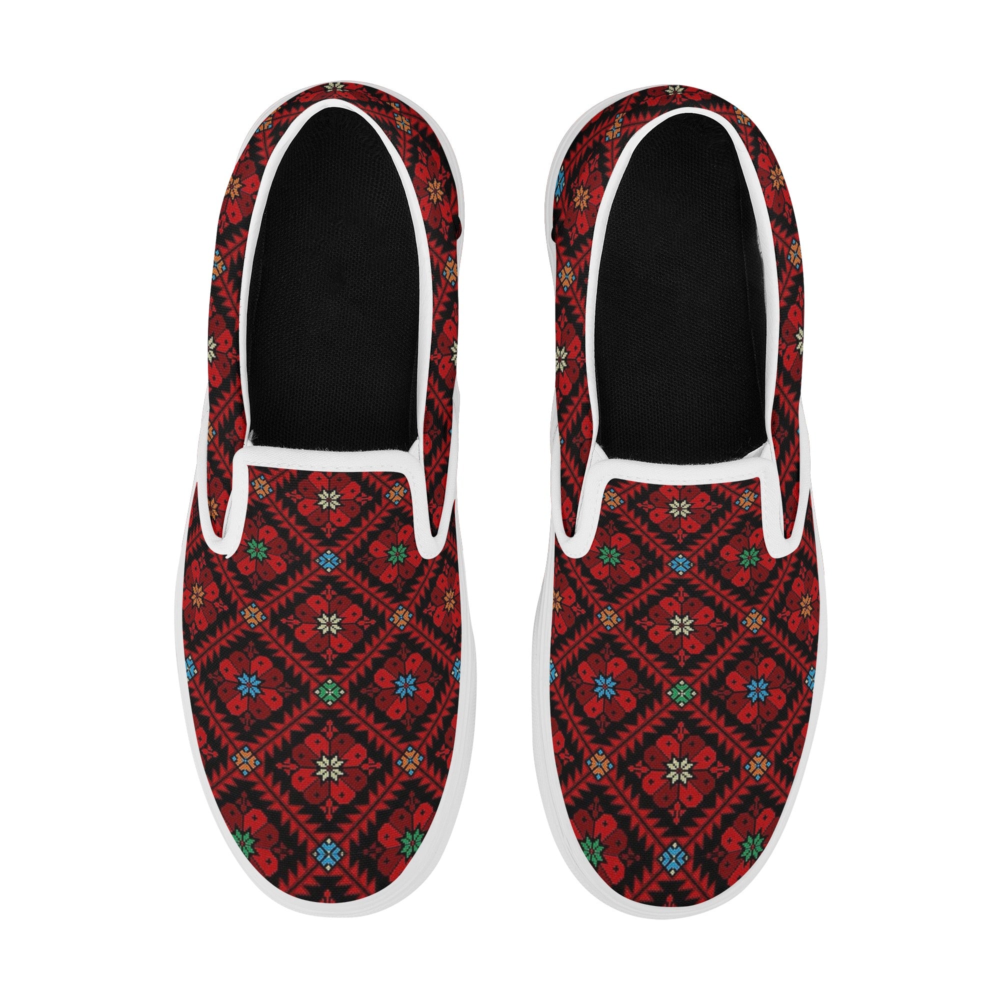 Red bandana slip ons hot sale