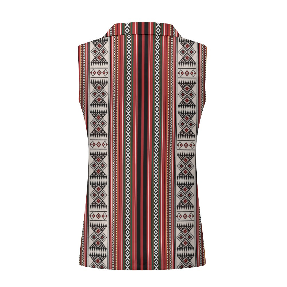 Sadu Print Fabric Modern Loose women's suit vest
