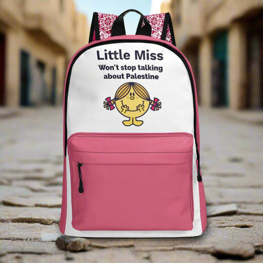 "Little Miss Free Palestine" 17 Inch Twill (PU) Leather Backpack