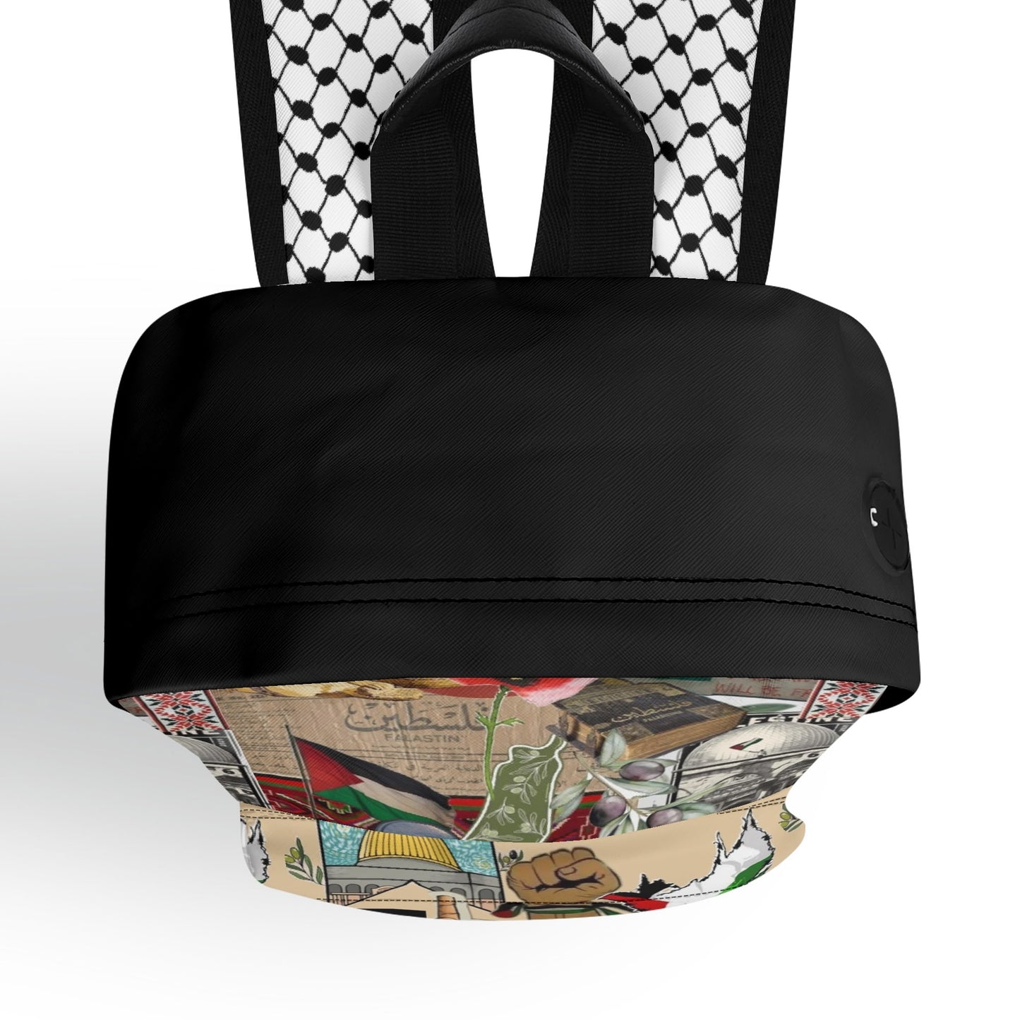Palestinian Collage Backpack - 17 Inch Twill (PU) Leather Backpack
