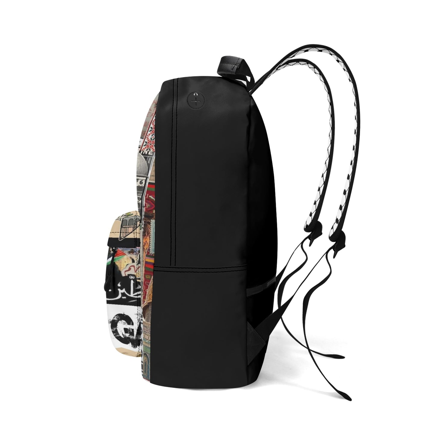 Palestinian Collage Backpack - 17 Inch Twill (PU) Leather Backpack