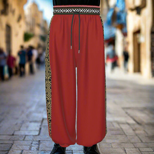 Arabian Dabke Unisex Lantern Pants, with Gold Lining