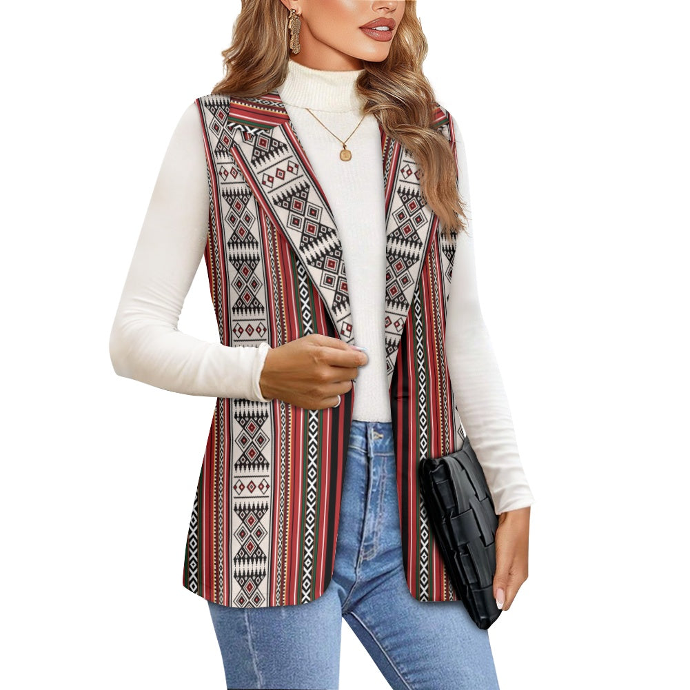 Sadu Print Fabric Modern Loose women's suit vest