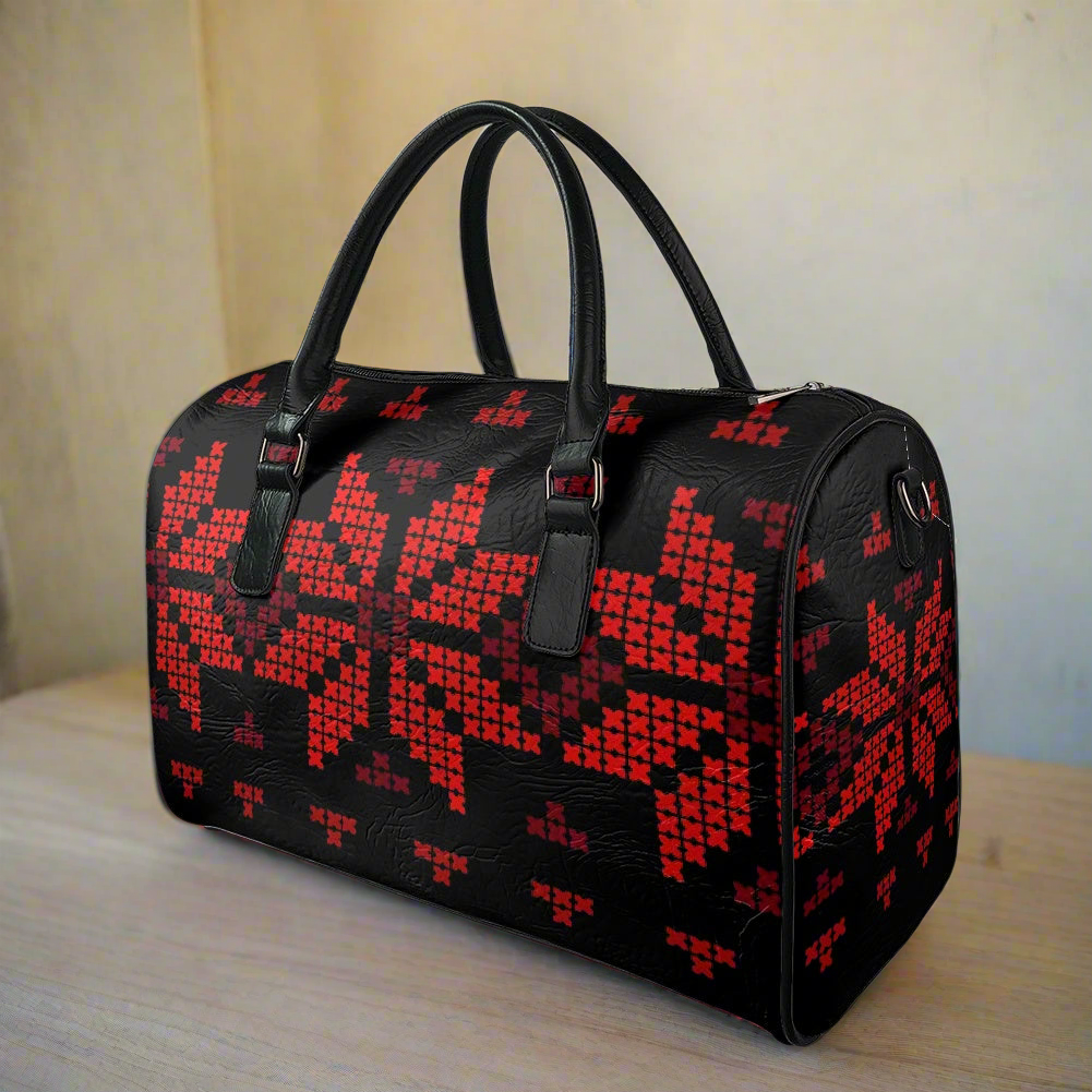 Palestinian Tatreez Leather travel bag