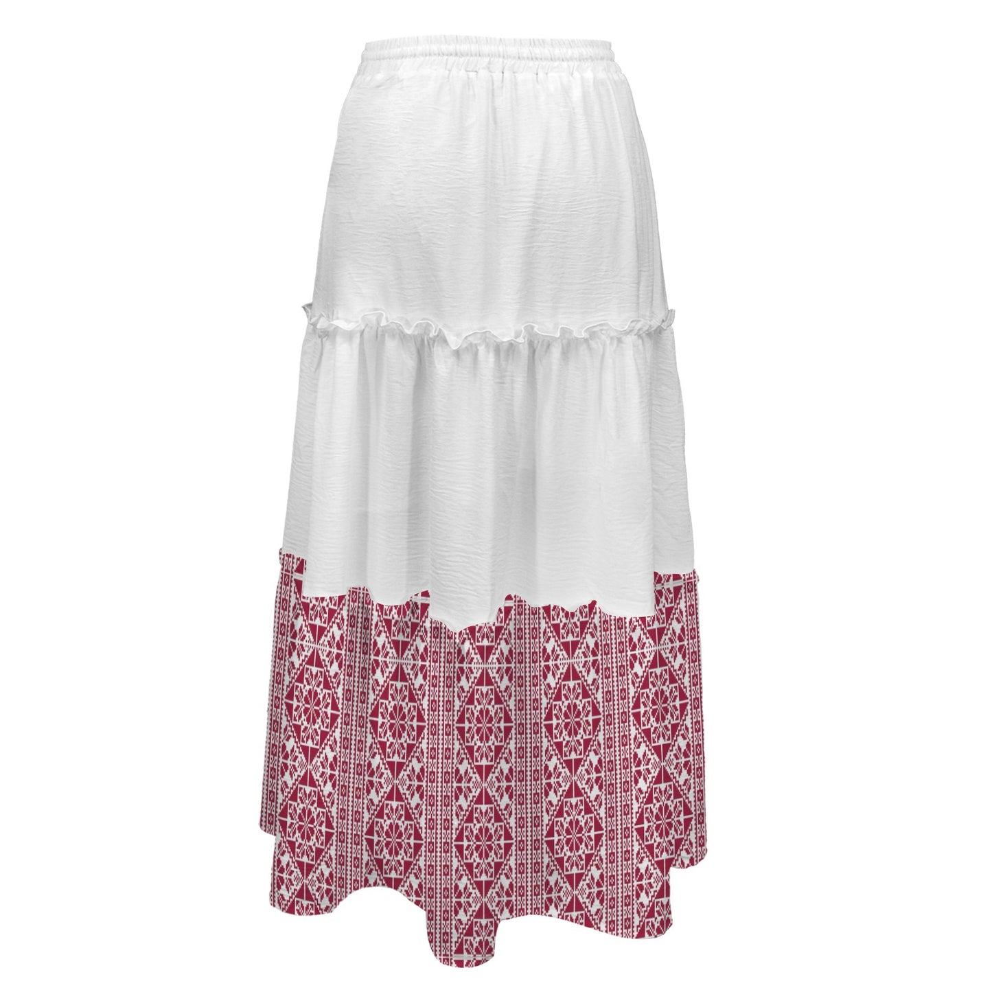 Tatreez Skirt Tether High Waist Tiered Maxi Skirt