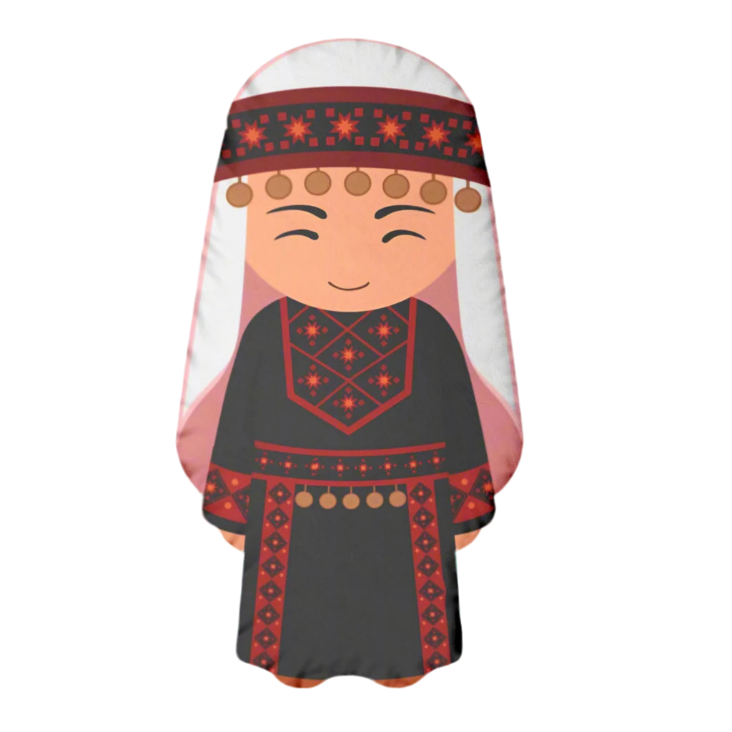 Palestinian Woman Doll Plush pillow wearing Traditional Costume, Children's Gift