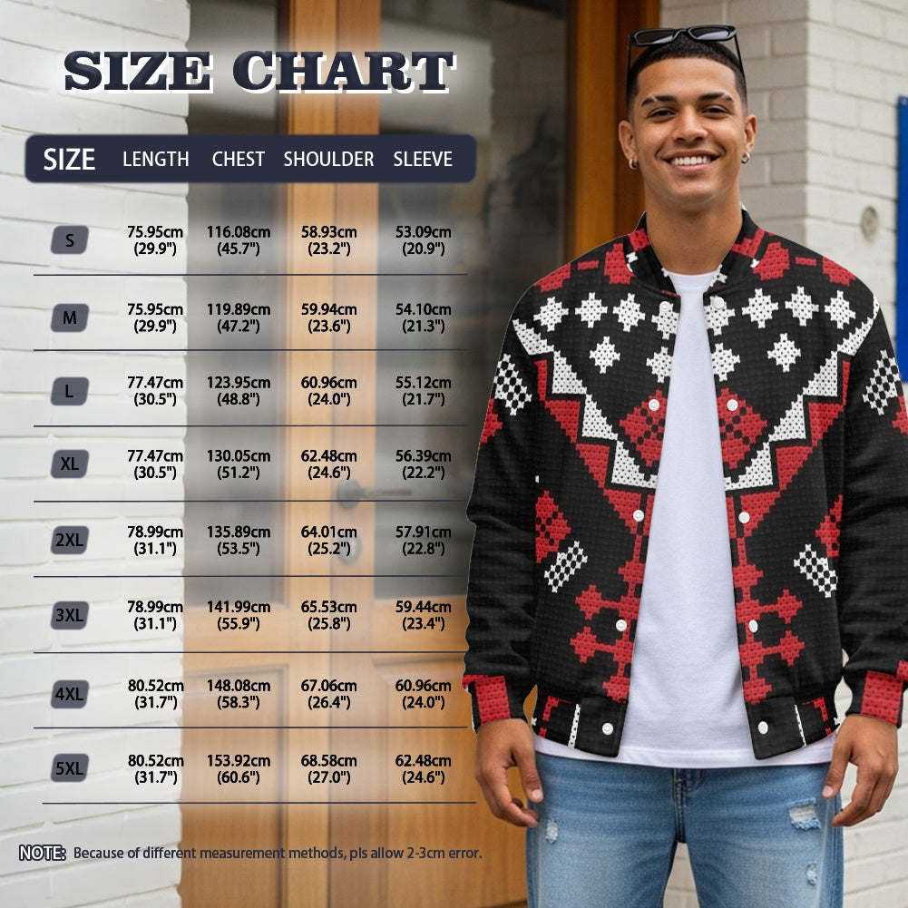 Palestinian Men's Tatreez Print Jacket
