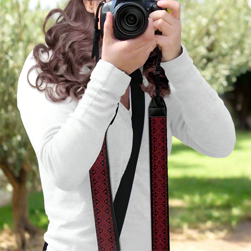 Palestinian Tatreez Print Camera Strap