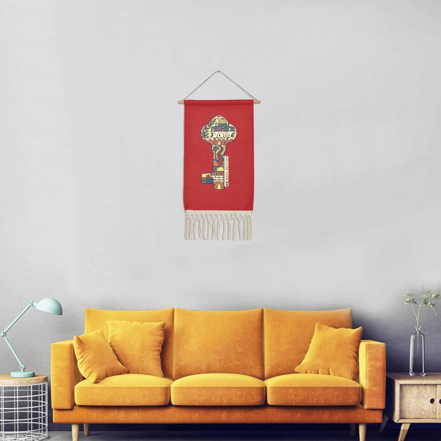 Palestinian Right of Return Key Hanging Wall Tapestry