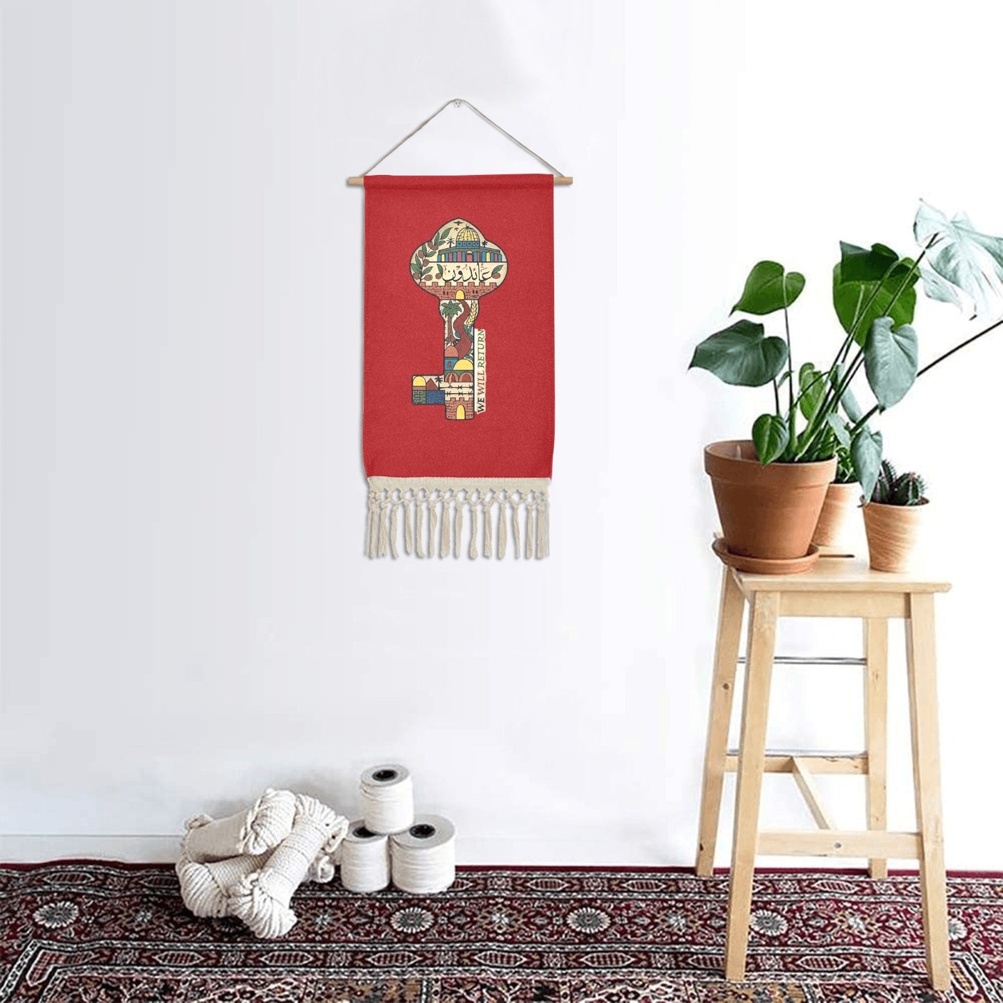 Palestinian Right of Return Key Hanging Wall Tapestry