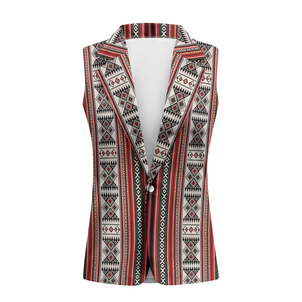 Sadu Print Fabric Modern Loose women's suit vest