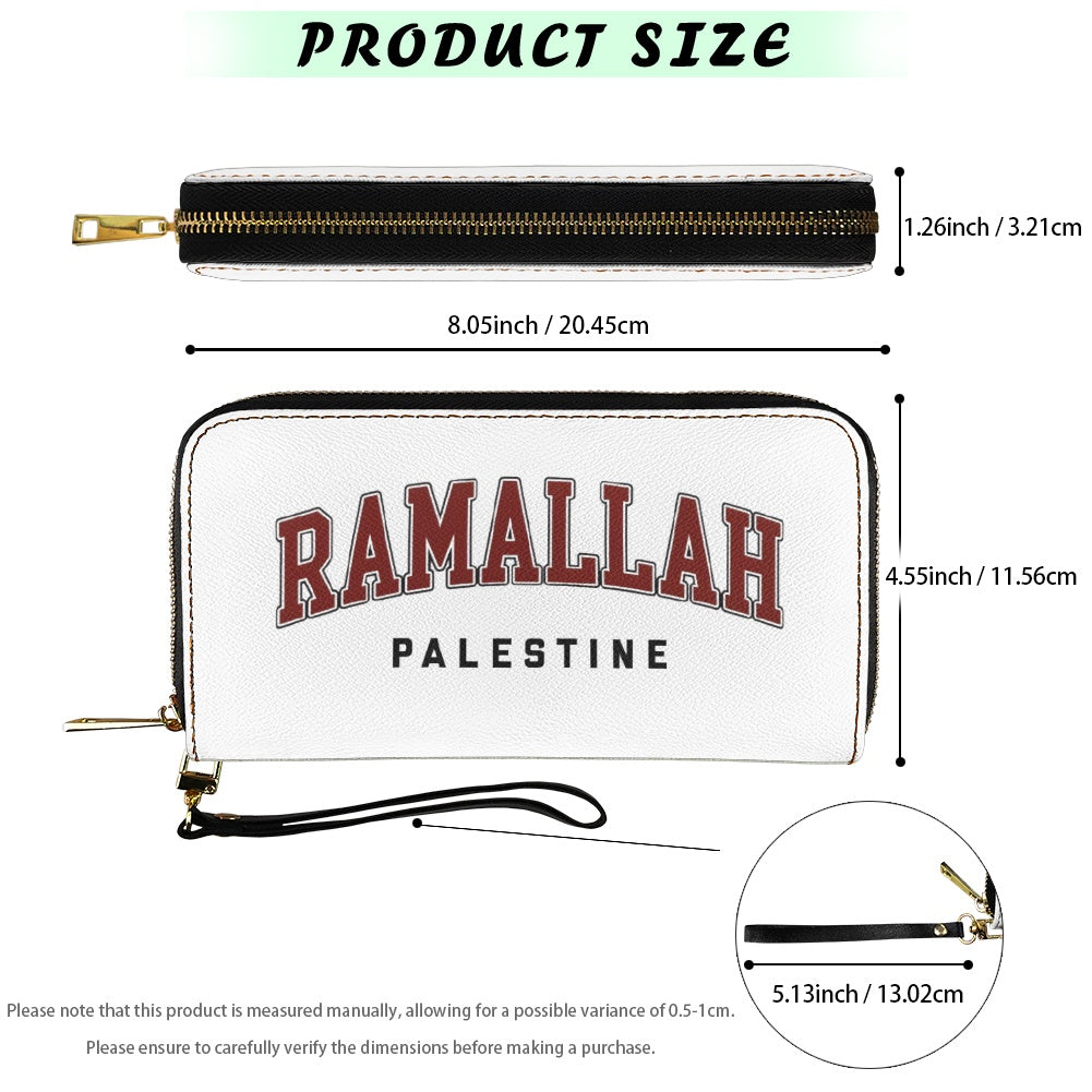 Ramallah PU lanyard wallet (metal zipper)