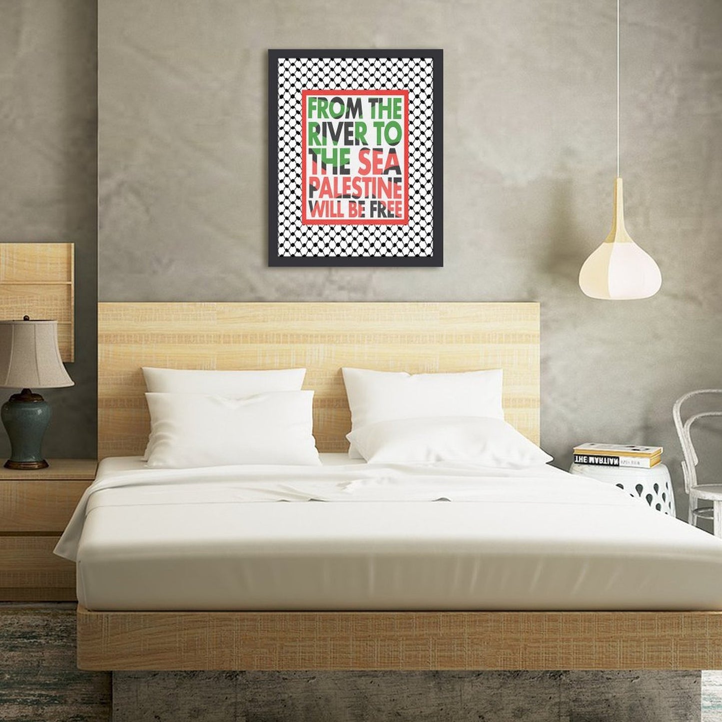 Palestine Art "From the River to the Sea" Home Wood Framework(30*40)
