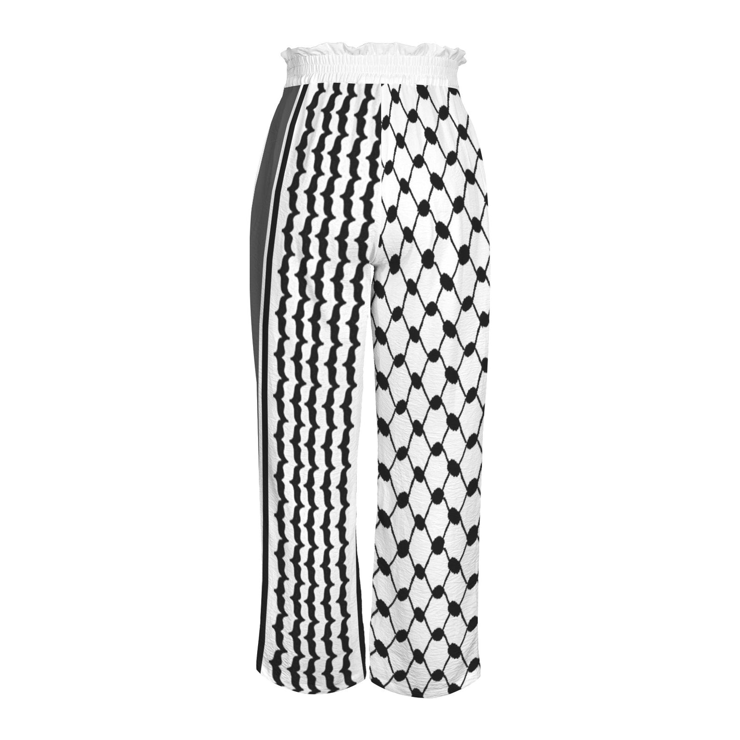 Keffiyeh All Over Print Wide Leg Pants with Belt