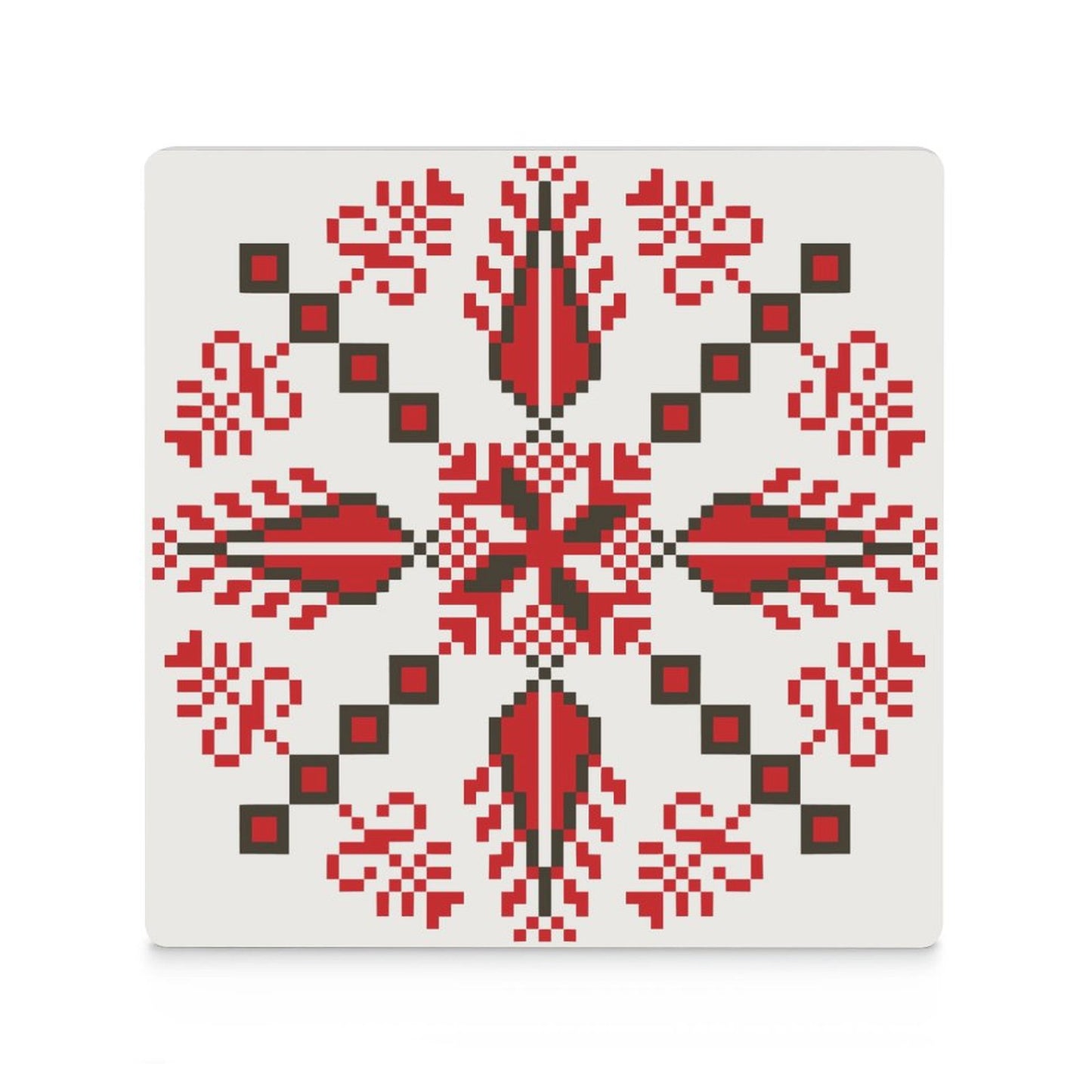 Gaza Disc Palestinian Tatreez Design Ceramic Coasters (Square) (4 or 6 pieces)