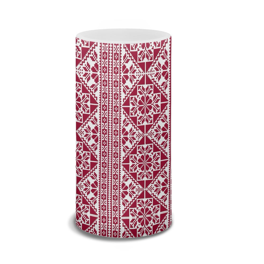 Single 6-Inch LED Remote Control Candle – Palestinian Tatreez Design