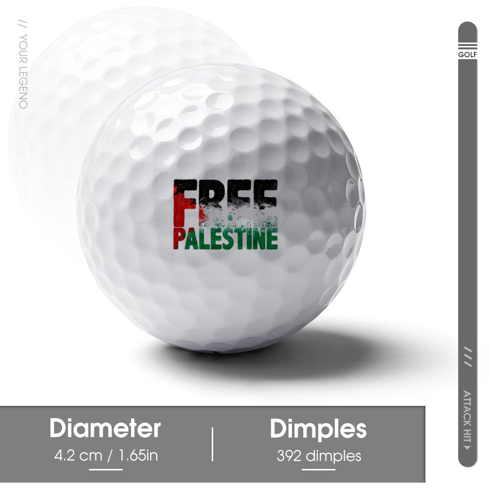 Free Palestine Golf Balls with Single-Sided Printing Golf Balls