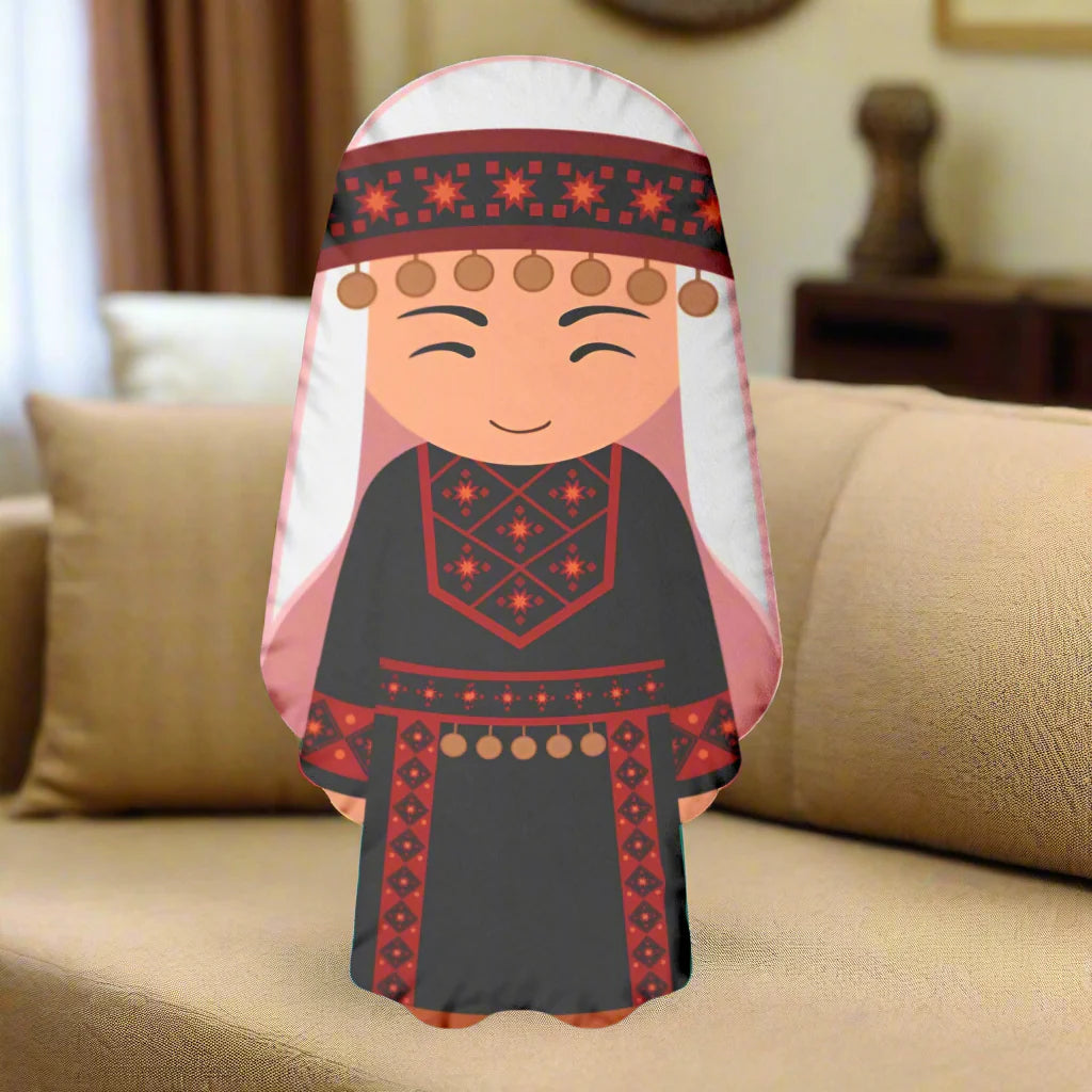 Palestinian Woman Doll Plush pillow wearing Traditional Costume, Children's Gift