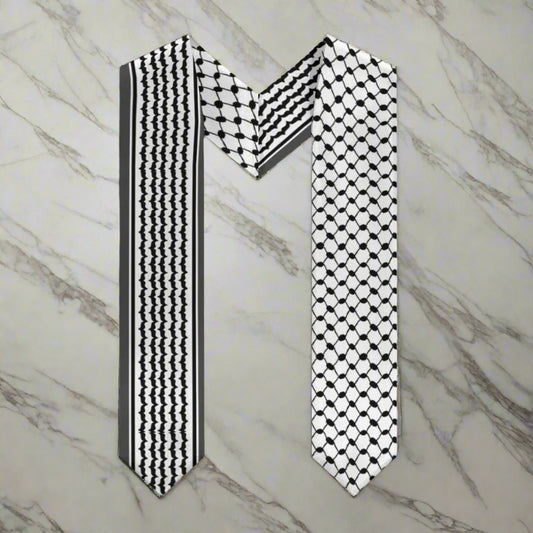 A Graduation Palestinian Kuffiyeh Sash Stole for University or High School Graduation