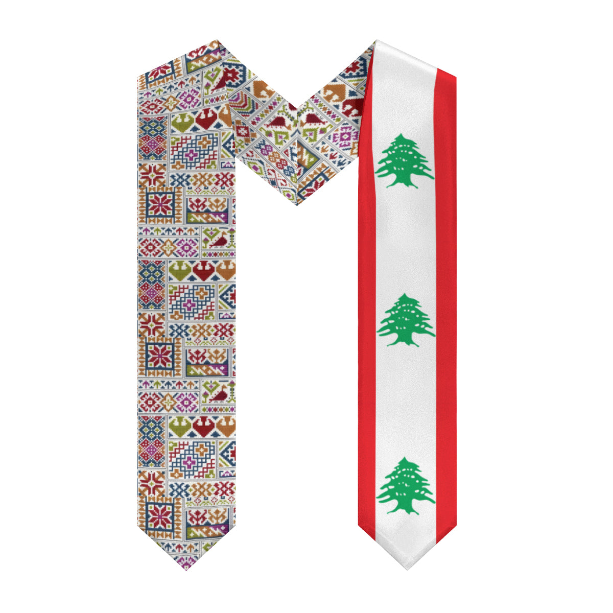 Lebanese Flag Tatreez Print Graduation Sash