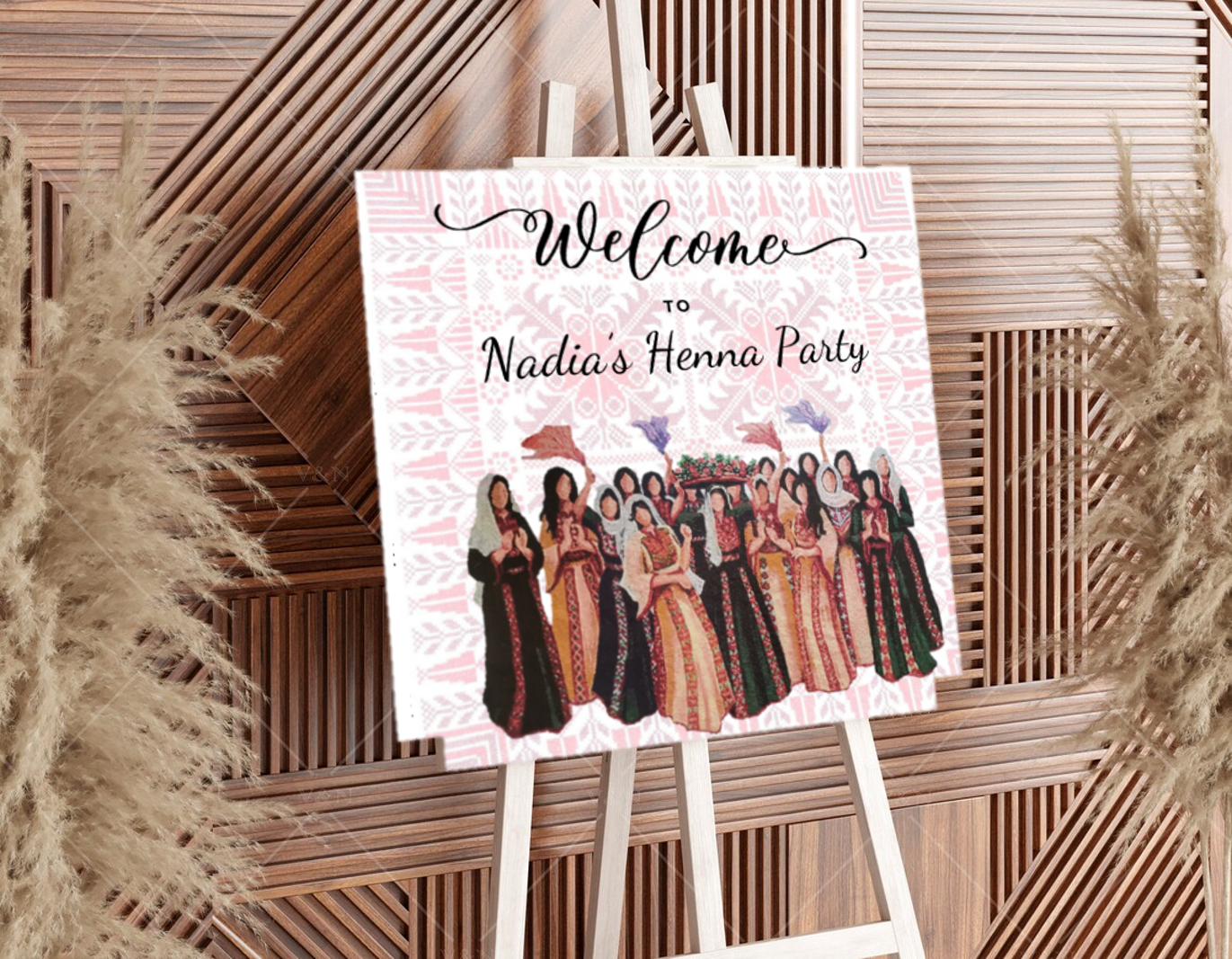 Printable Palestinian Wedding, Henna Party, Bridal Shower Sign