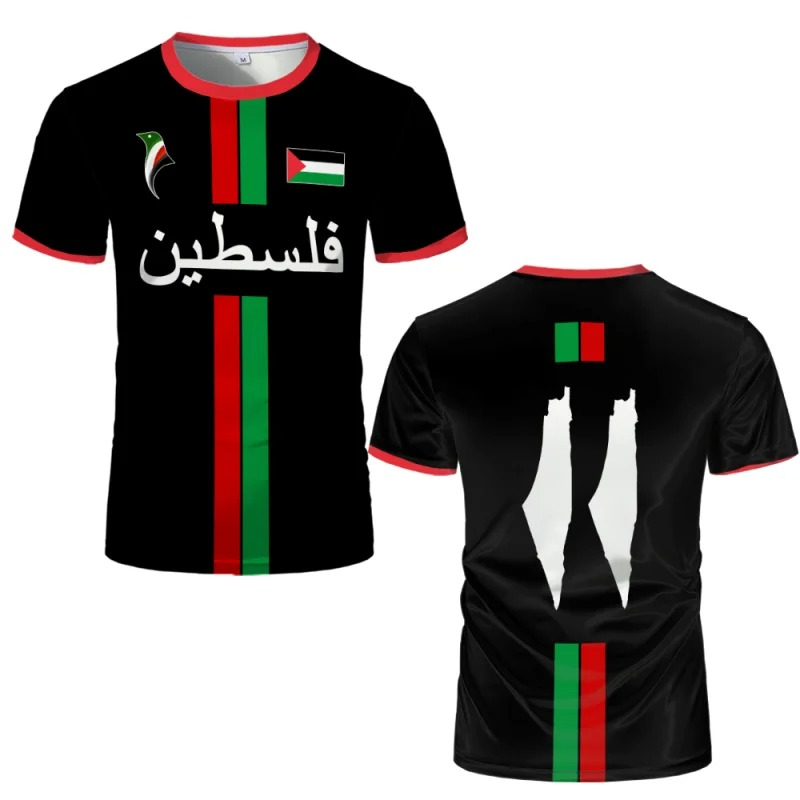 Palestine Flag Map Athletic Jersey T Shirt For Men