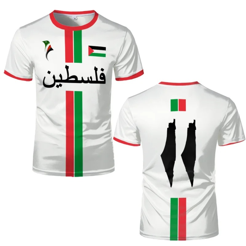 Palestine Flag Map Athletic Jersey T Shirt For Men