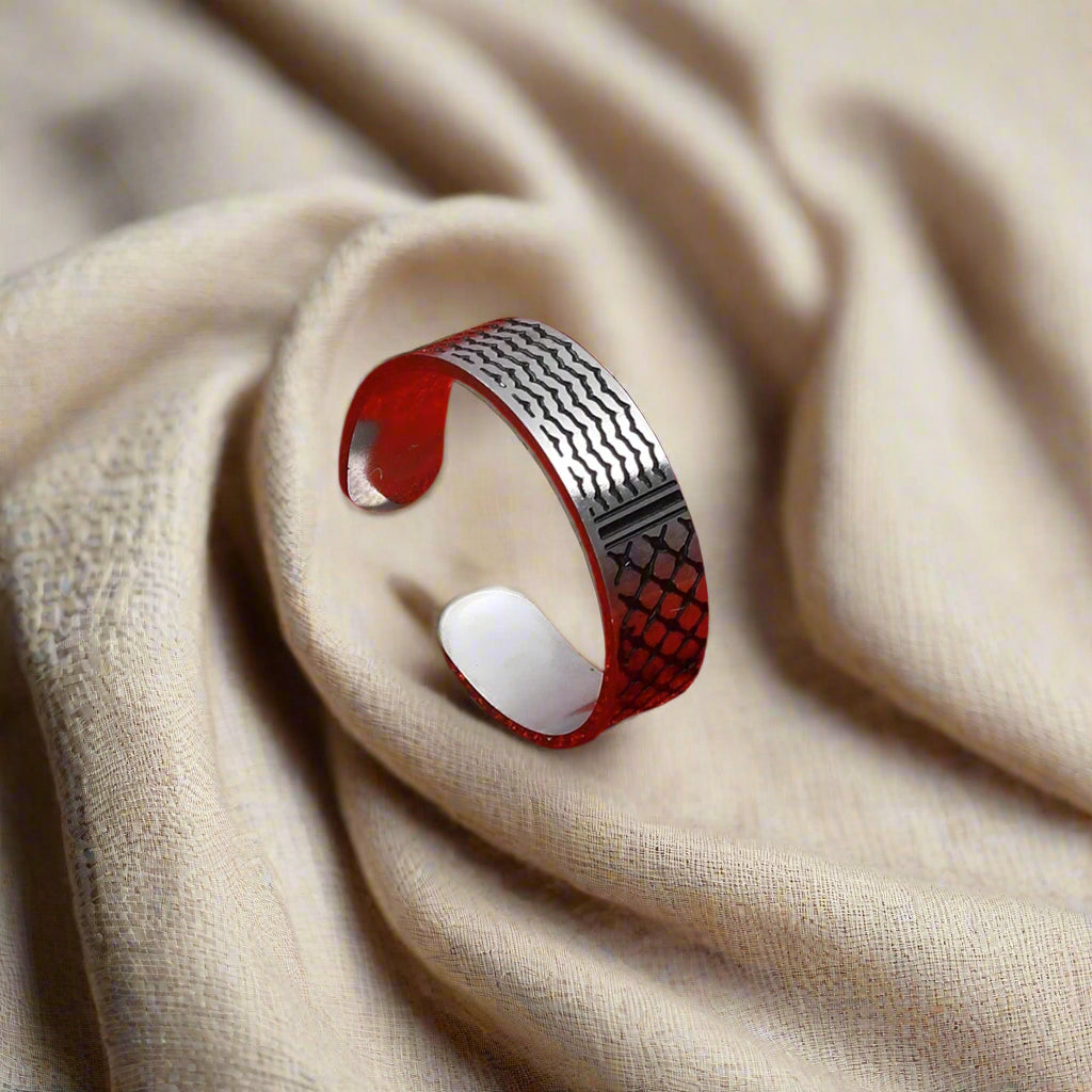 Palestine Kuffiyeh Ring Jewelry, stainless steel