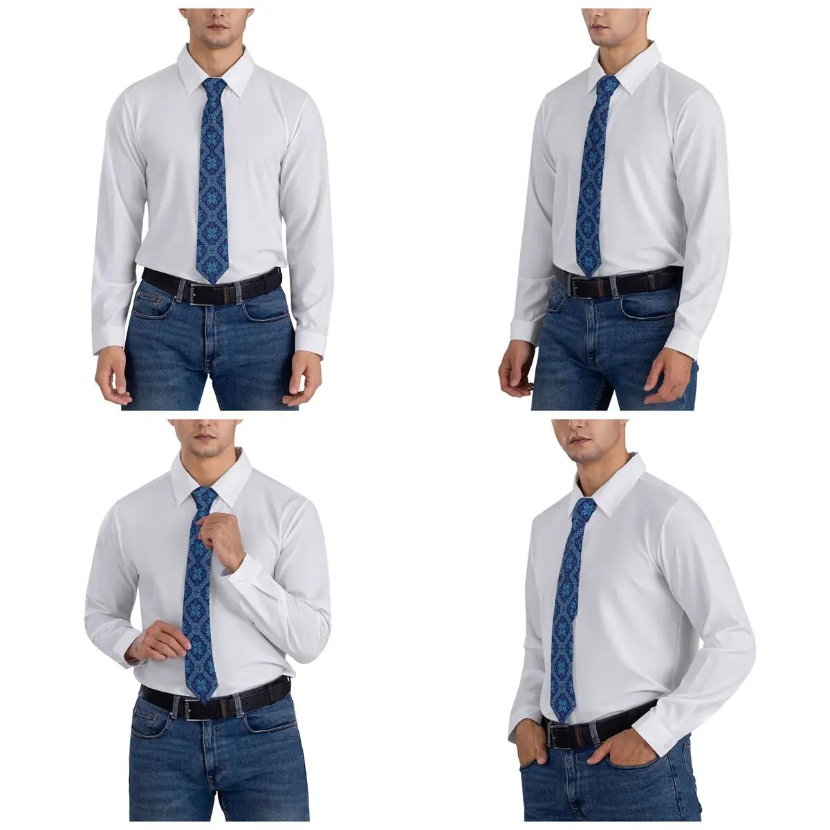 Palestinian Neckties Unisex Graduation Tatreez Print Cross Neck Tie -