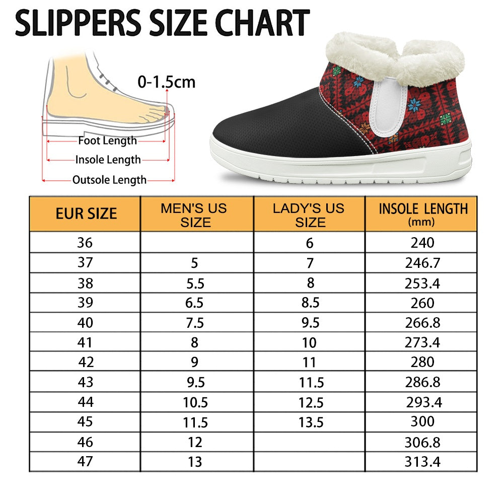 Palestinian Tatreez Print Snow Boots – Women’s Winter Footwear