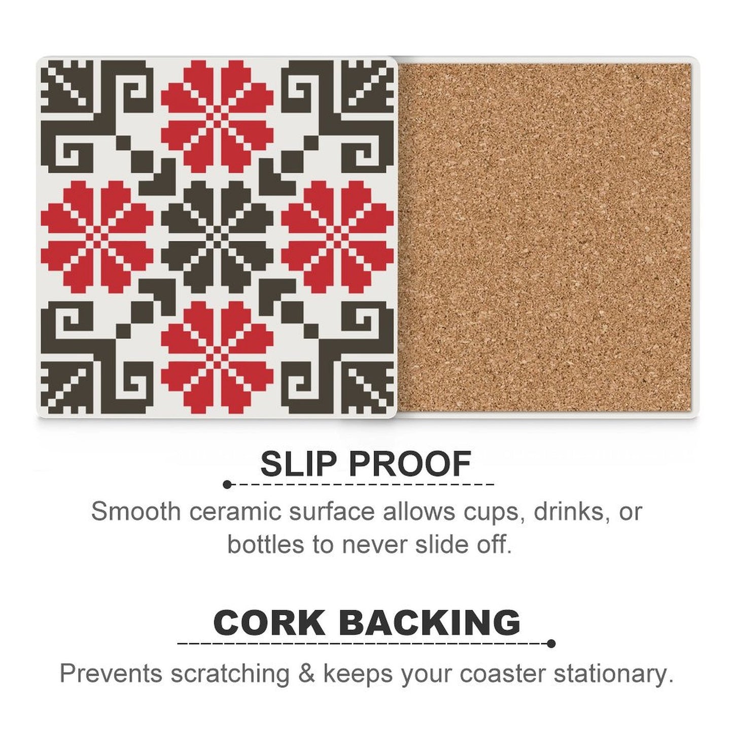 Azhar (Flowers) Hebron Bed Sheets Design Ceramic Coasters (Square) (4 or 6 pieces)