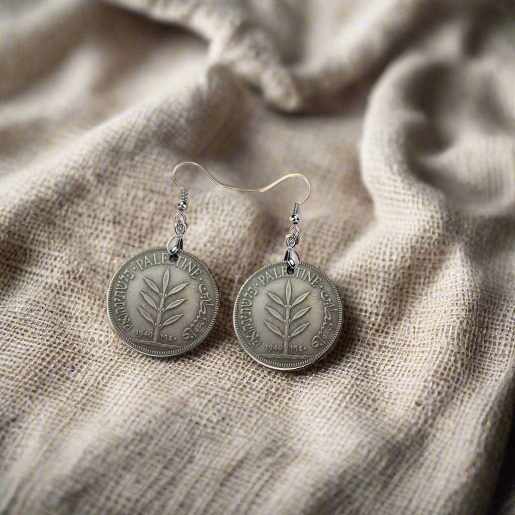 Palestinian Design Wooden Earrings Pendant