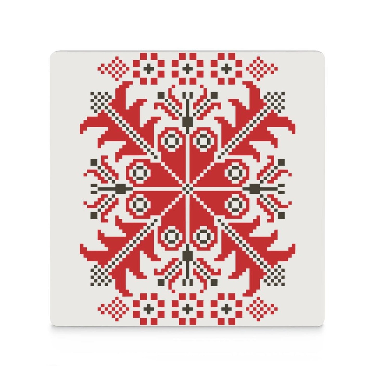 Gaza Palestinian Tatreez Design Ceramic Coasters (Square) (4 or 6 Pieces)