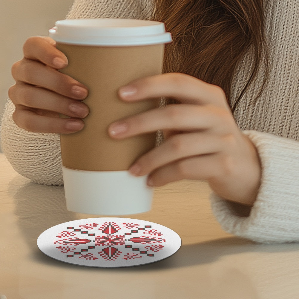 Gaza Tatreez Print PU coasters (6 pack) without shell