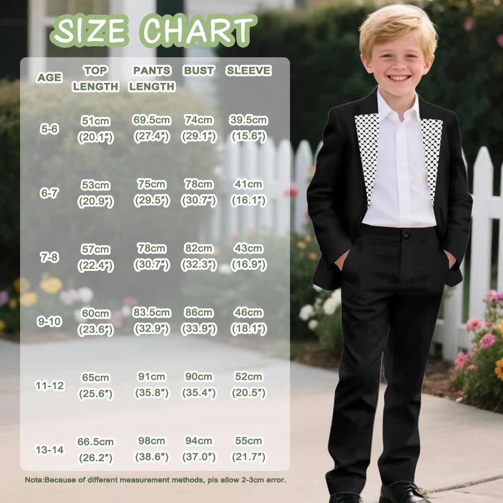 Boy Suit with Palestinian Kuffiyeh Design – Comfortable & Classic