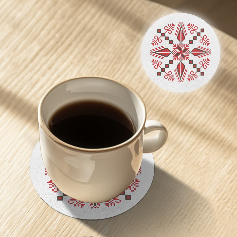 Gaza Tatreez Print PU coasters (6 pack) without shell