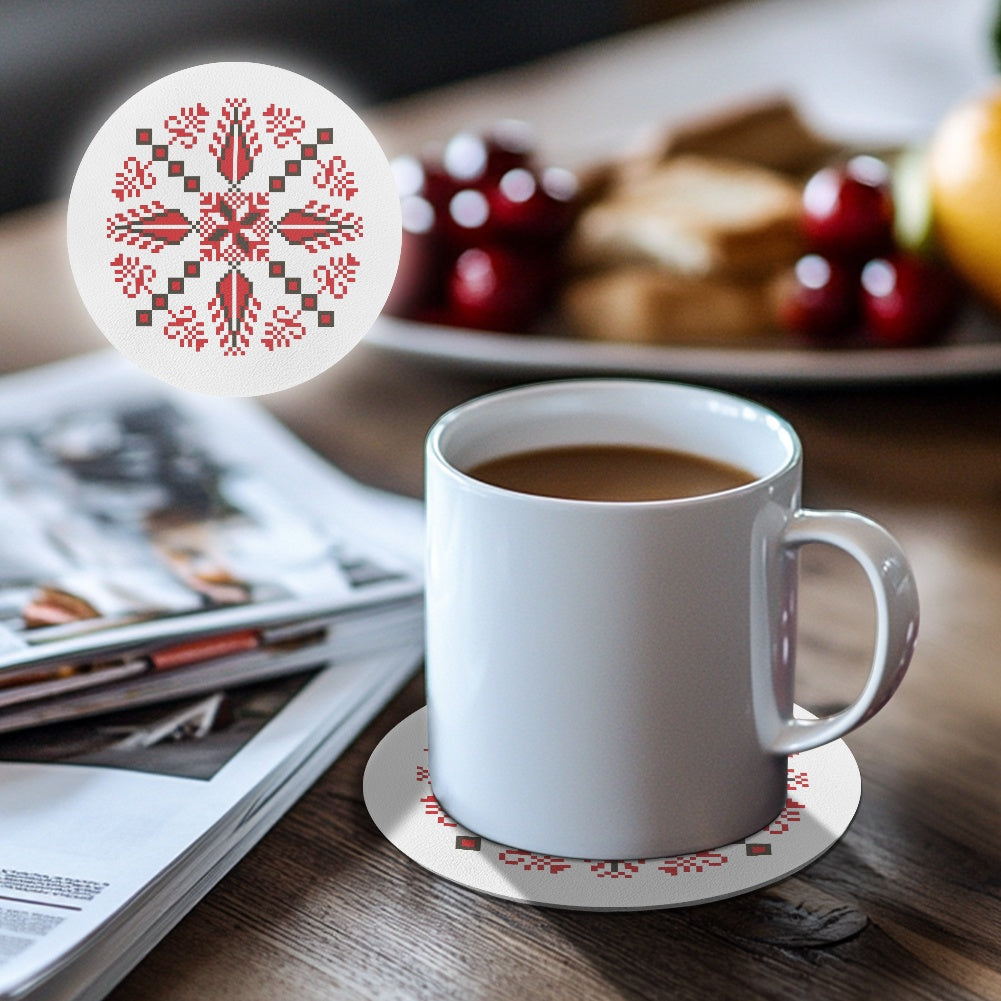 Gaza Tatreez Print PU coasters (6 pack) without shell