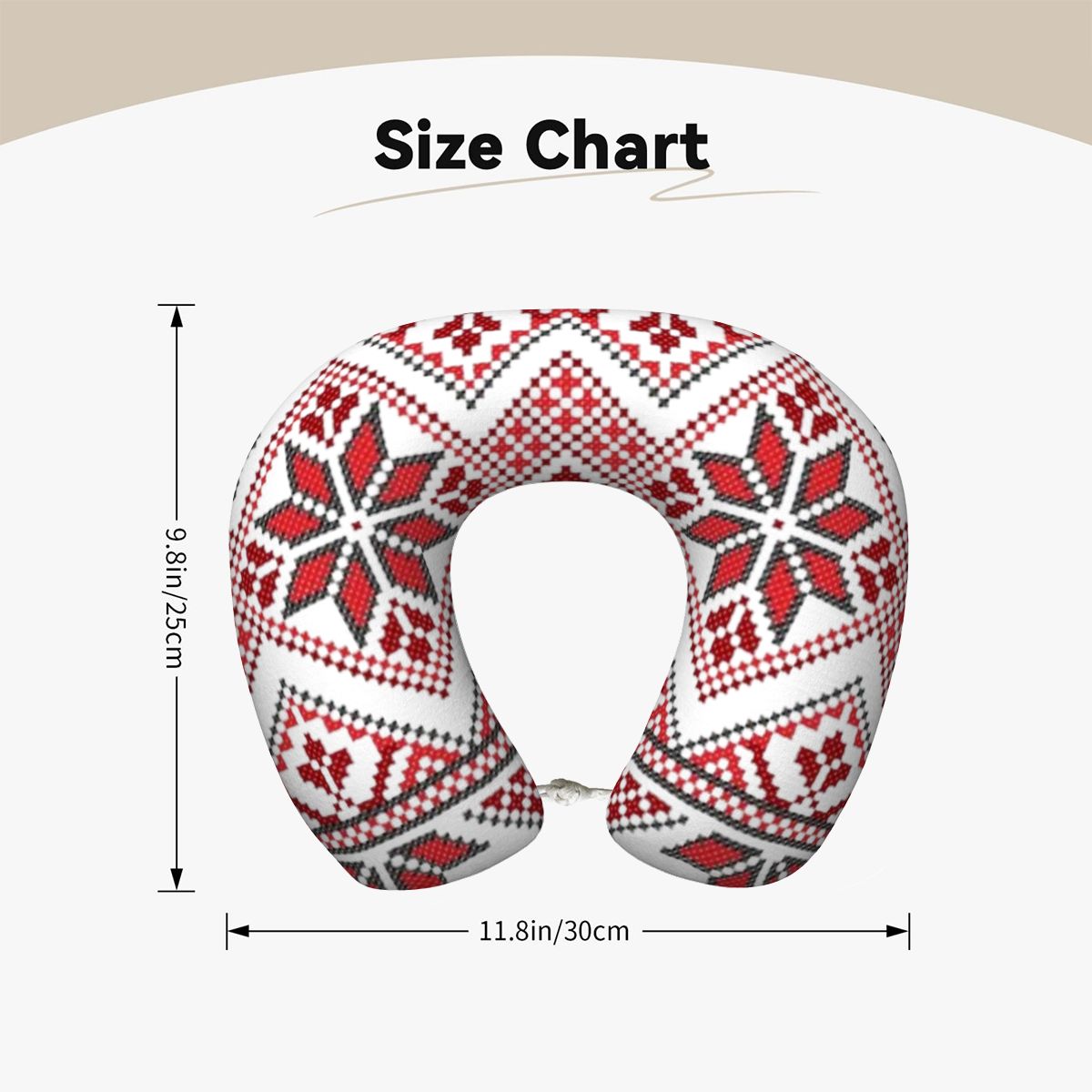 Palestinian Tatreez print Travel Neck Pillow