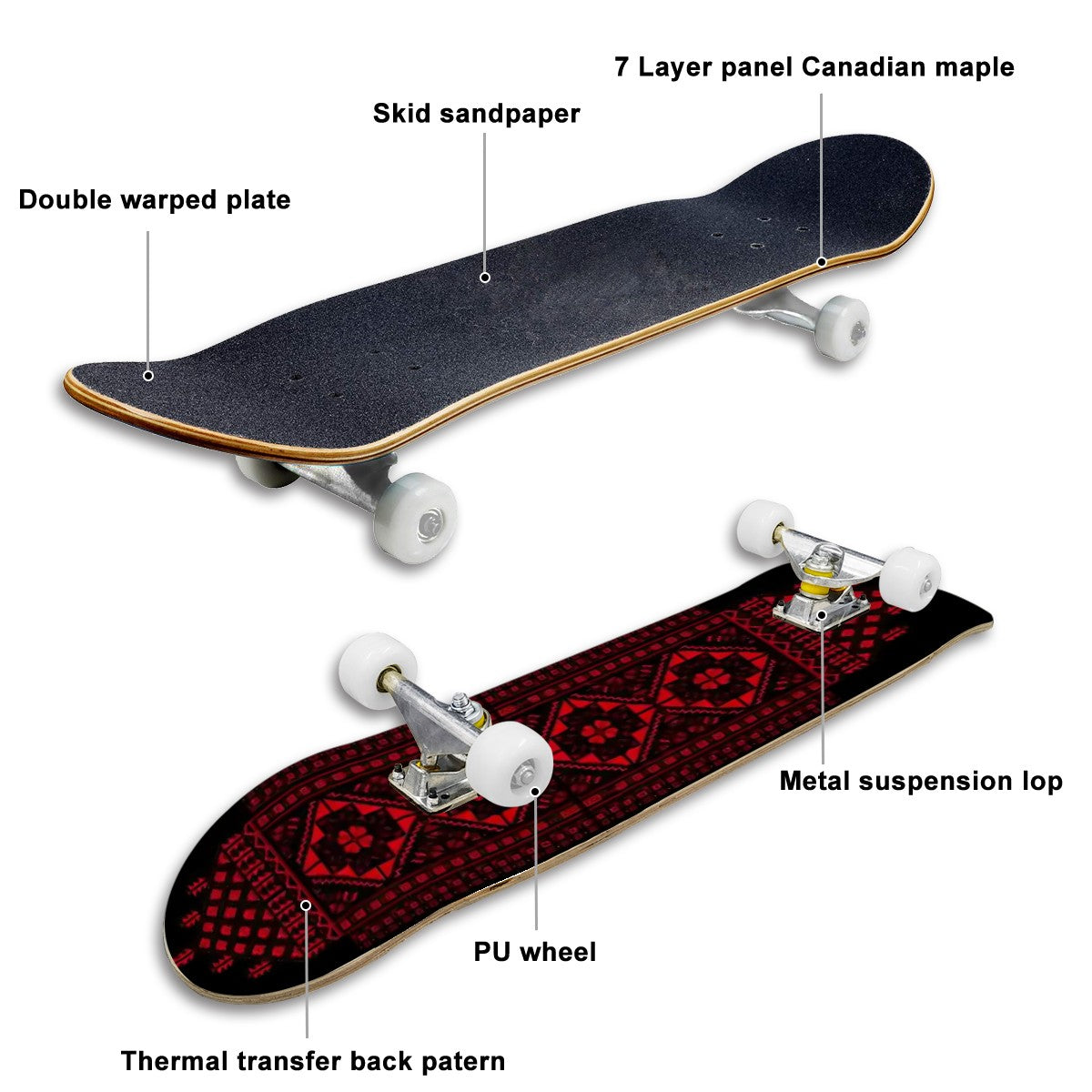 Palestinian Tatreez Skateboard