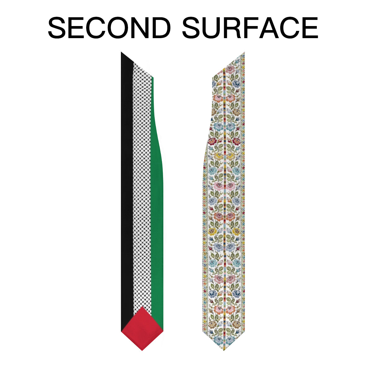 Palestinian Kuffiyeh Flag Floral Tatreez Print Sash