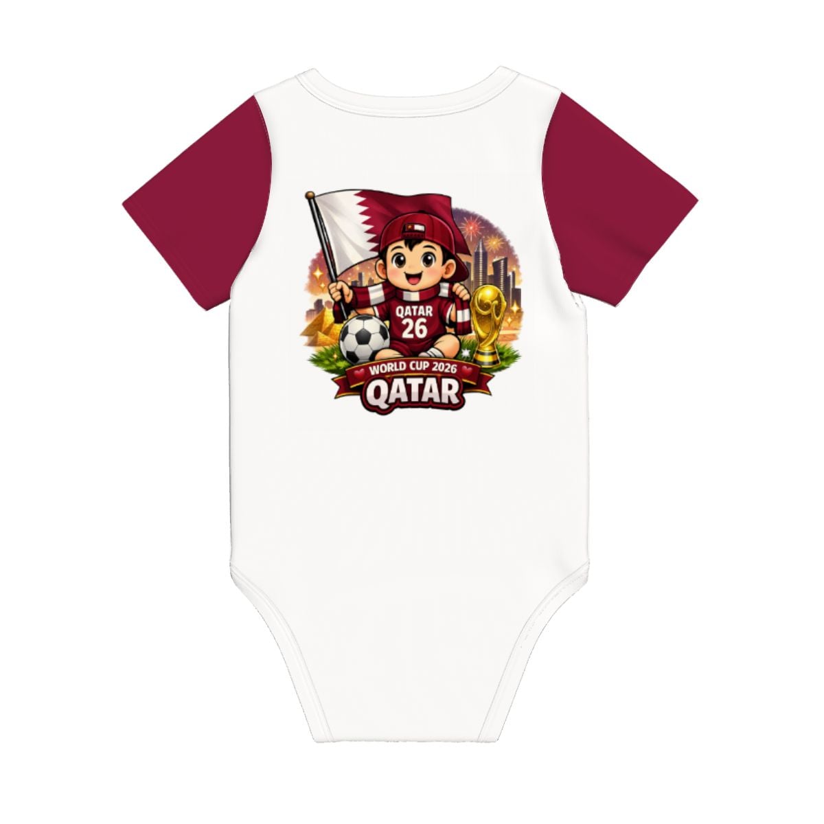 Qatar World Cup 2026 Baby Cotton Short Sleeve Onesies