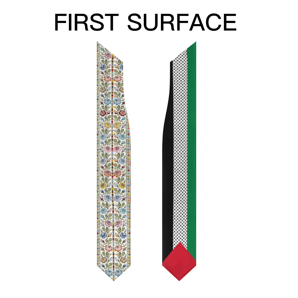 Palestinian Kuffiyeh Flag Floral Tatreez Print Sash