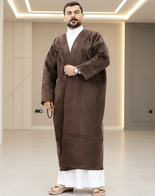 Men Arabian Wool Bisht Long Jacket