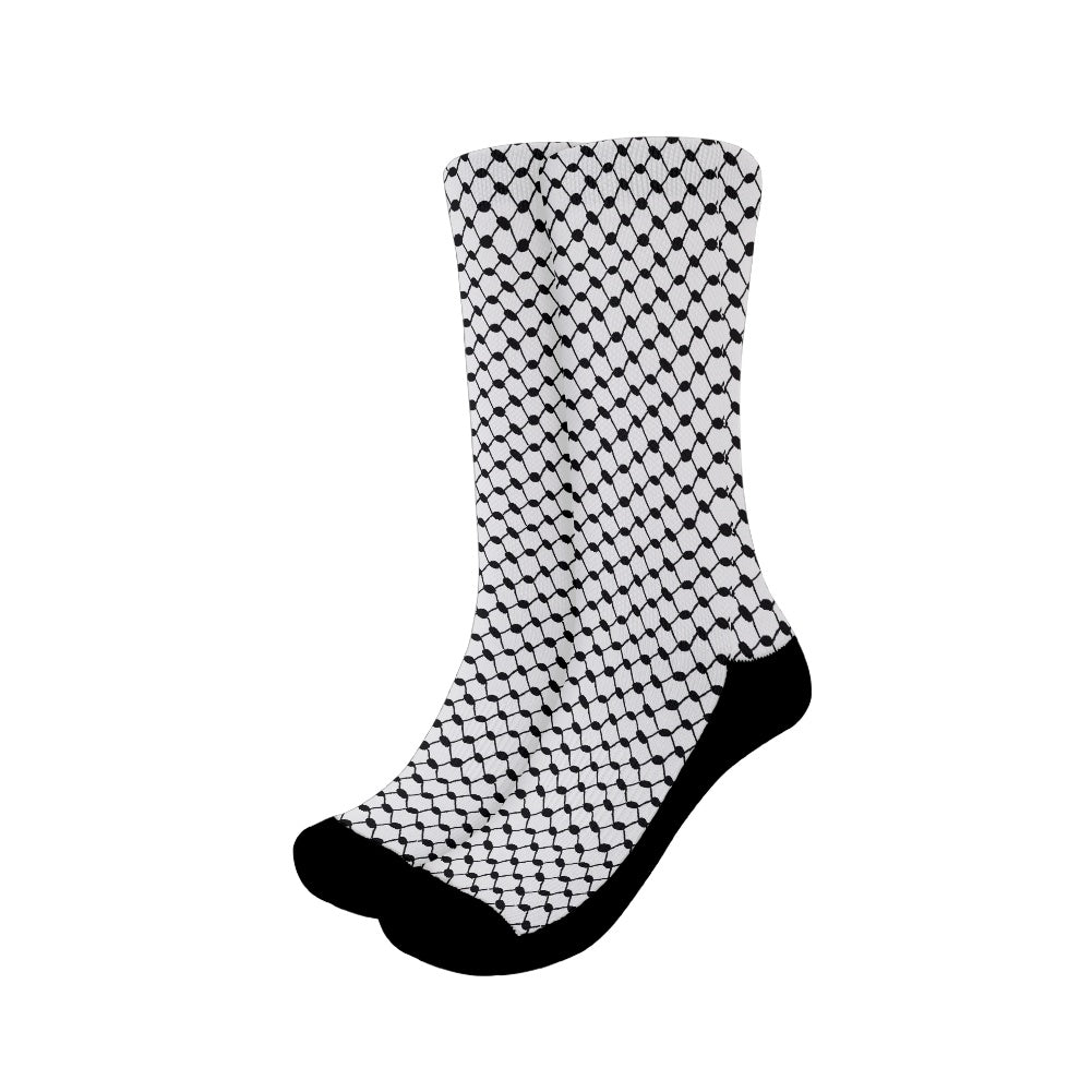 Palestinian Keffiyeh Crew Socks, Unisex Socks