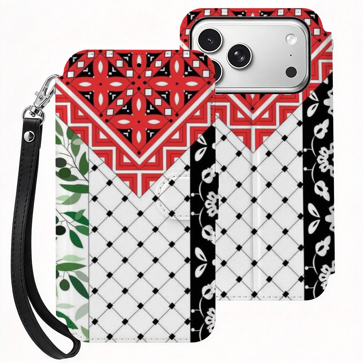 Palestinian Flag iPhone 18 Pro Flip Leather Wallet Case