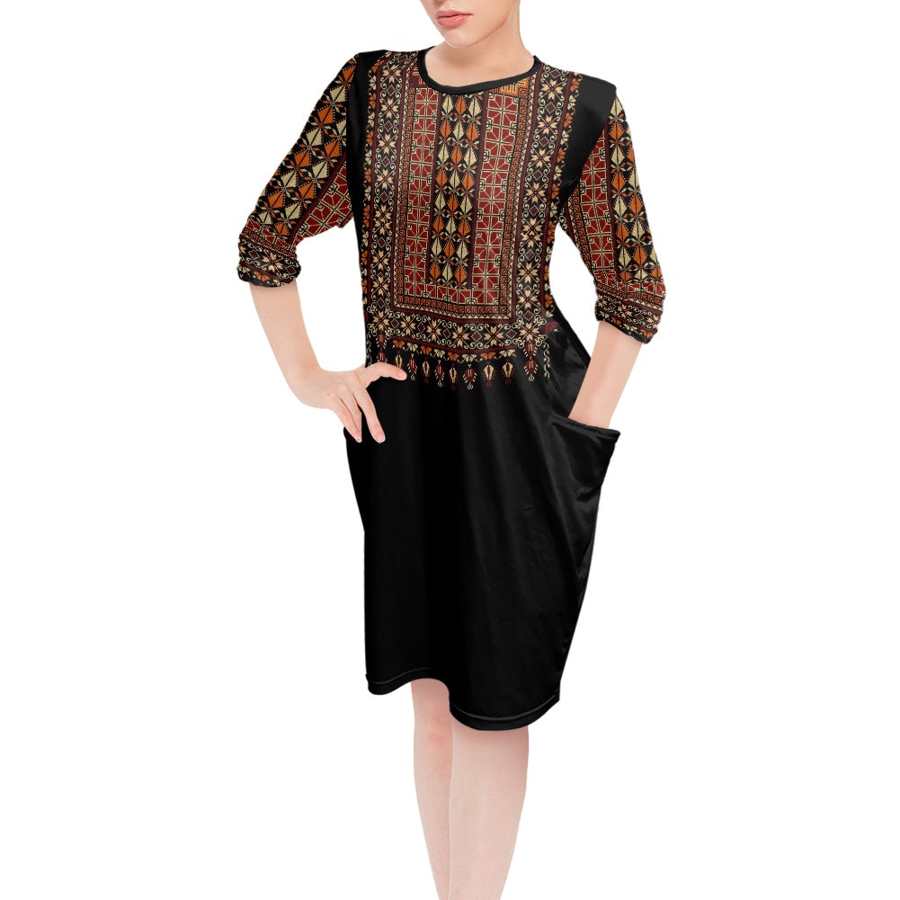 Palestinian Tatreez Long Sleeve nightdress