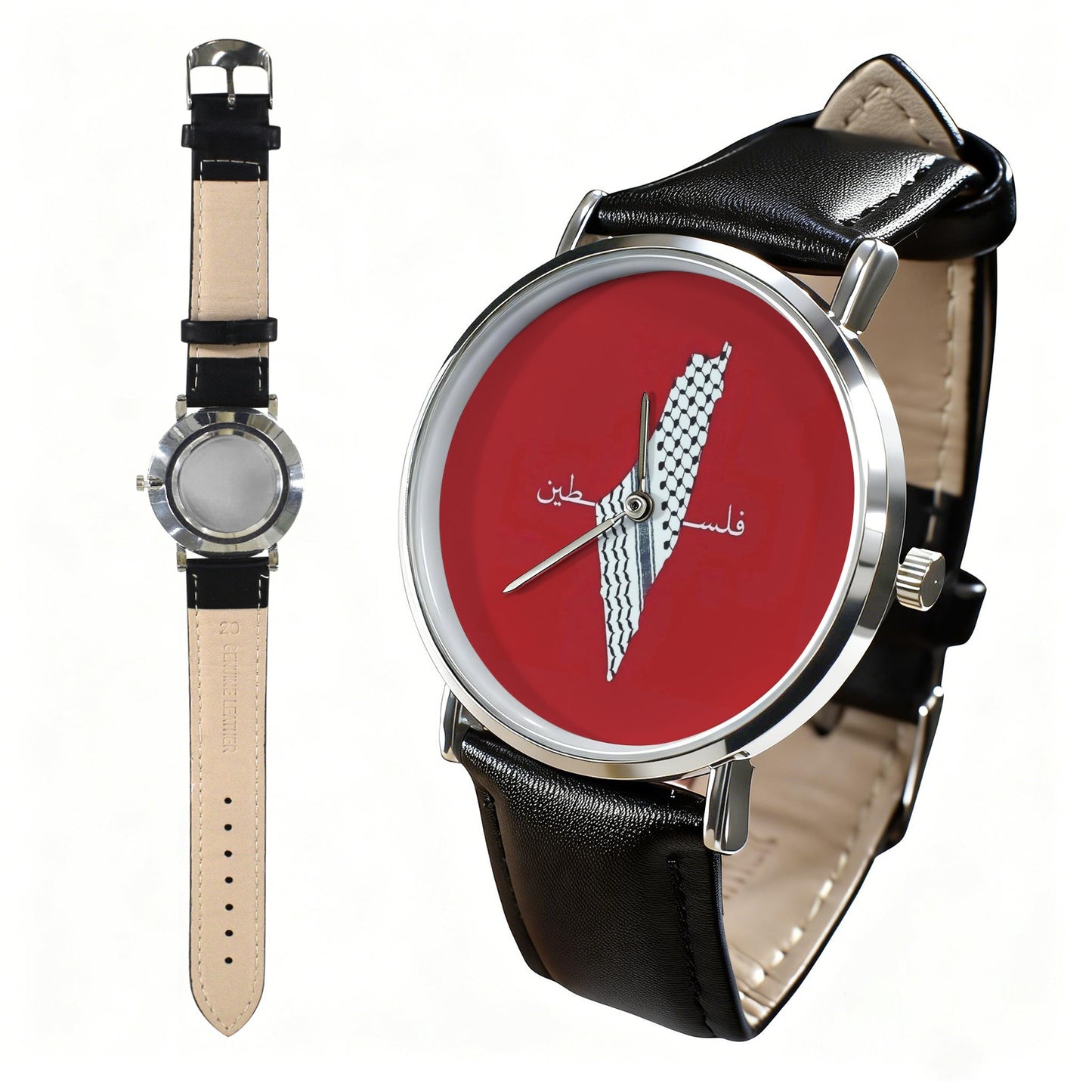 Palestine Watch Classic Leather Strap Watch
