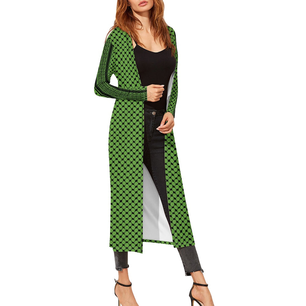 Palestinian Green Kuffiyeh Women's long-sleeved cloak