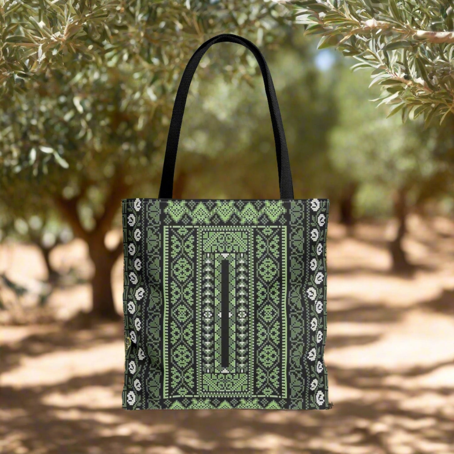 Tote bag, Palestinian Realistic Tatreez print Pattern